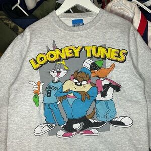 Vintage Looney Tunes Grey Crewneck Sweatshirt Small